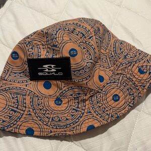 ESQUALO Blue and Tan Patterned Bucket Hat